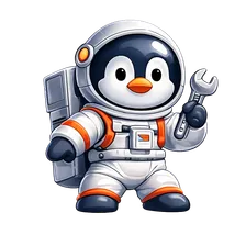Rocket HVACR maintenance penguin mascot