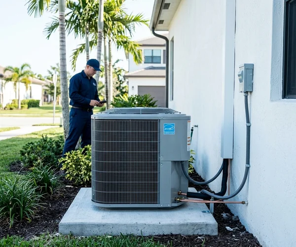 Rocket HVACR technician accessing an air duct register inside a Pinecrest estate home during professional duct cleaning service