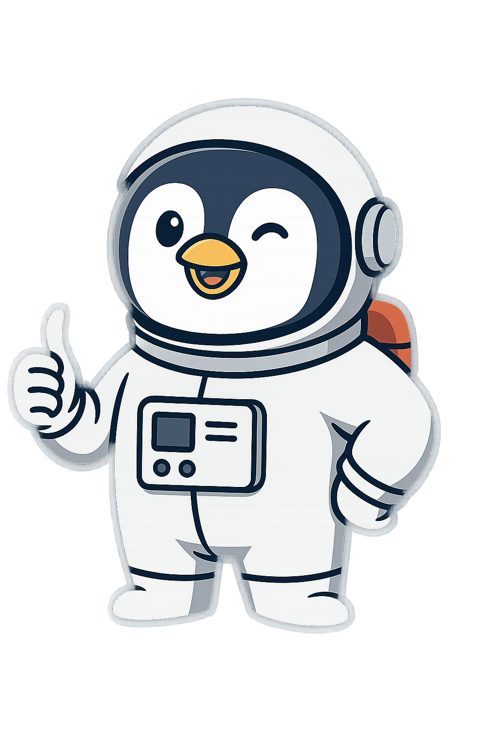 Rocket HVACR Astronaut Penguin mascot